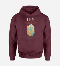 Thumbnail for Leknes Airport (LKN) design on dark red hoodie single-side print