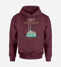 Thumbnail for Shreveport Regional Airport (SHV) design on dark red hoodie single-side print