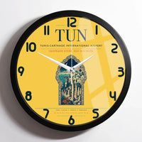 Thumbnail for Tunis-Carthage International Airport (TUN) design on yellow framed wall clock