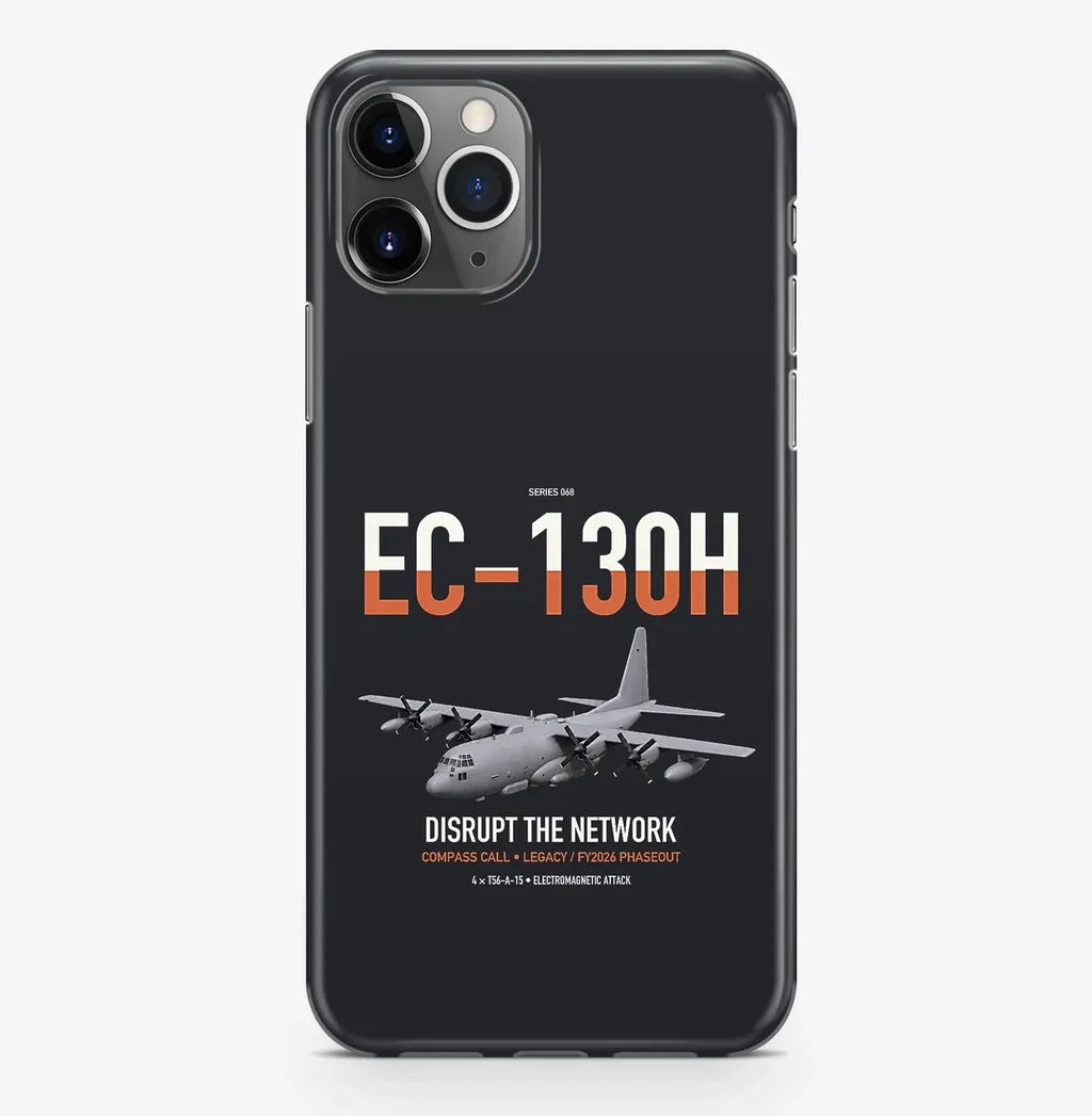 EC-130H Compass Call design on black magsafe iphone case, for iPhone Pro Max