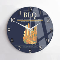 Thumbnail for Bologna Guglielmo Marconi Airport BLQ Wall-Clock No-Frame - Navy Blue