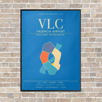 Thumbnail for Valencia Airport VLC - Canvas Framed - Turquoise