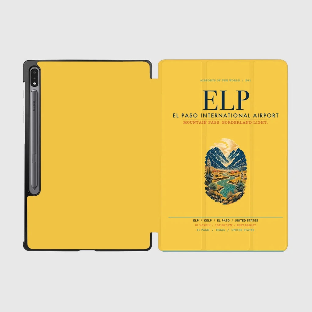 El Paso International Airport (ELP) design on yellow samsung tablet tablet case
