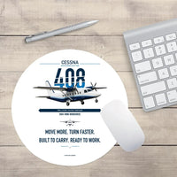 Thumbnail for Cessna 408 SkyCourier design on white round mouse pad