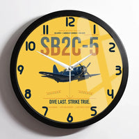 Thumbnail for SB2C-5 Helldiver design on yellow framed wall clock