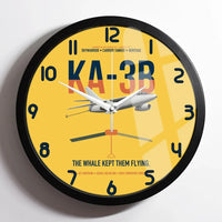 Thumbnail for KA-3B Skywarrior design on yellow framed wall clock