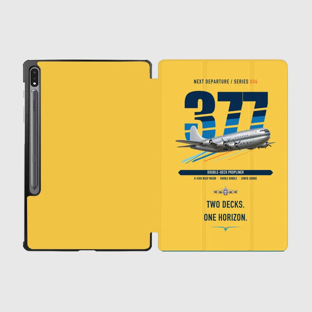 Boeing 377 Stratocruiser design on yellow samsung tablet tablet case