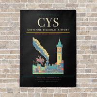 Thumbnail for Cheyenne Regional Airport CYS vertical canvas print - no frame - black background