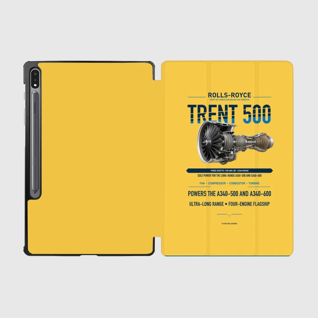 TRENT 500 design on yellow samsung tablet tablet case