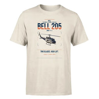 Thumbnail for Bell 205A-1++ design on beige t-shirt, single-side print