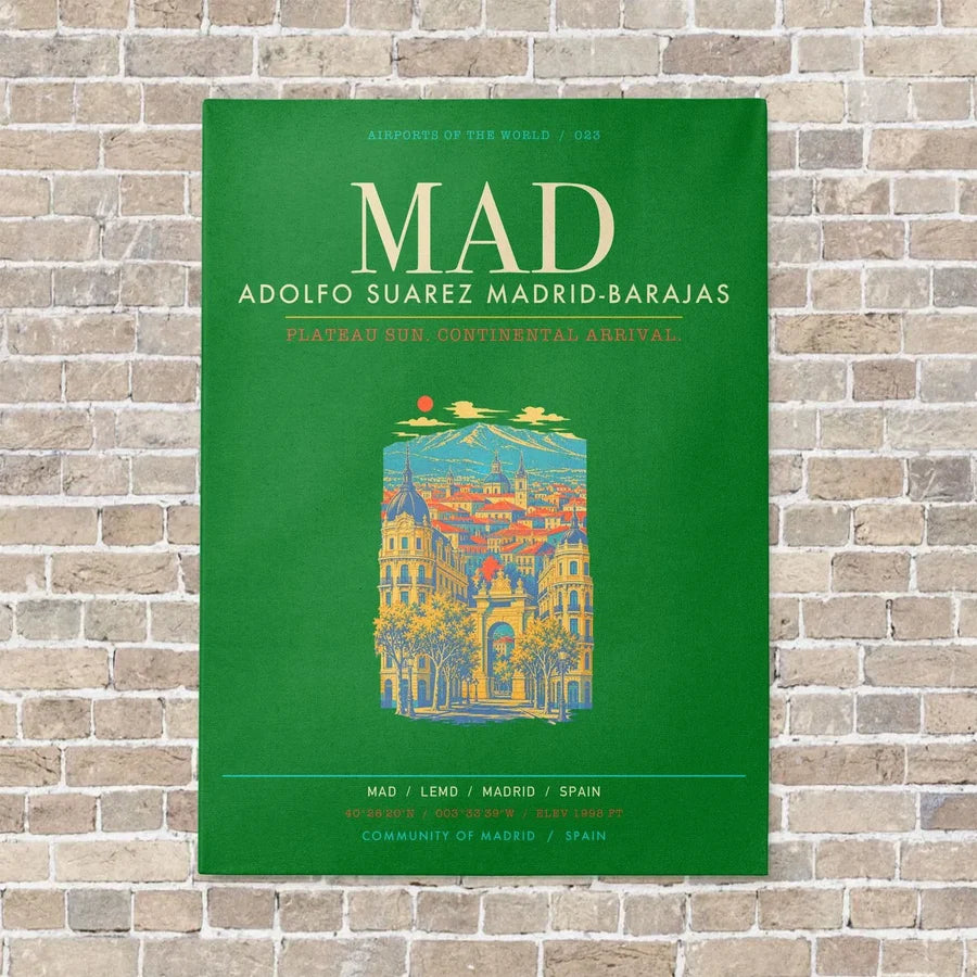 Adolfo Suarez Madrid-Barajas Airport MAD - Canvas Framed - Green