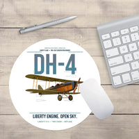 Thumbnail for Airco DH-4 Liberty Plane design on white round mouse pad