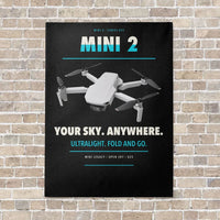 Thumbnail for DJI Mini 2 vertical canvas print - no frame - black background