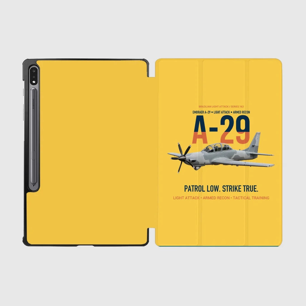 A-29 Super Tucano Light Attack design on yellow samsung tablet tablet case