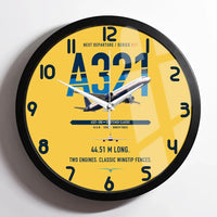 Thumbnail for Airbus A321 design on yellow framed wall clock