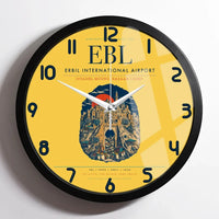 Thumbnail for Erbil International Airport (EBL) design on yellow framed wall clock