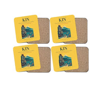 Thumbnail for Norman Manley International Airport (KIN) design on yellow 4 pieces set coaster
