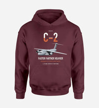 Thumbnail for Kawasaki C-2 design on dark red double-side hoodie, single-side print