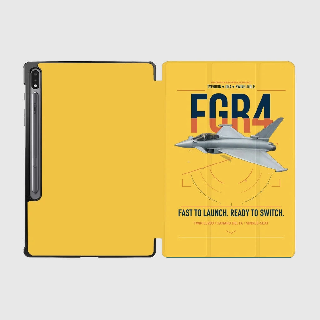Eurofighter Typhoon FGR4 design on yellow samsung tablet tablet case