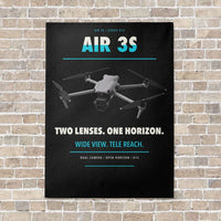 Thumbnail for DJI Air 3S vertical canvas print - no frame - black background