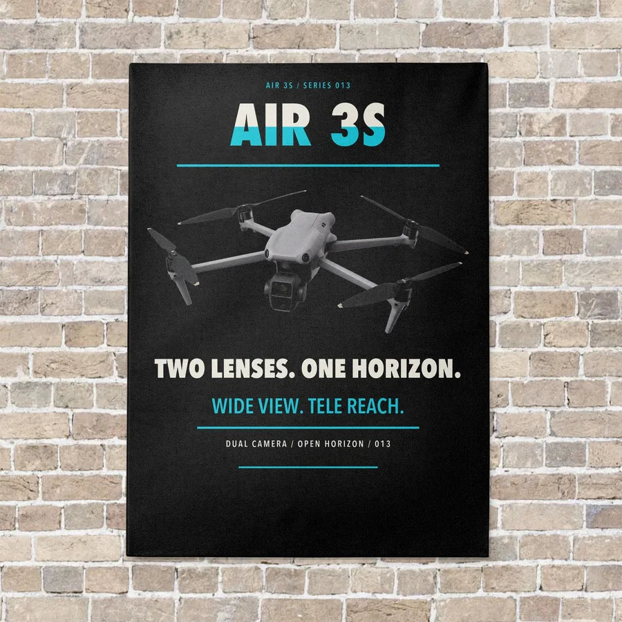 DJI Air 3S vertical canvas print - no frame - black background