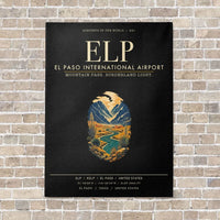 Thumbnail for El Paso International Airport ELP vertical canvas print - no frame - black background