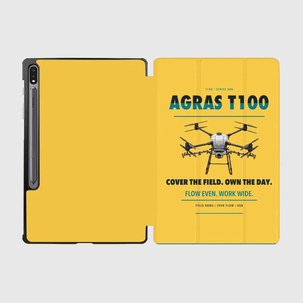 DJI Agras T100 design on yellow samsung tablet tablet case