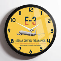 Thumbnail for E-3 Sentry AWACS design on yellow framed wall clock