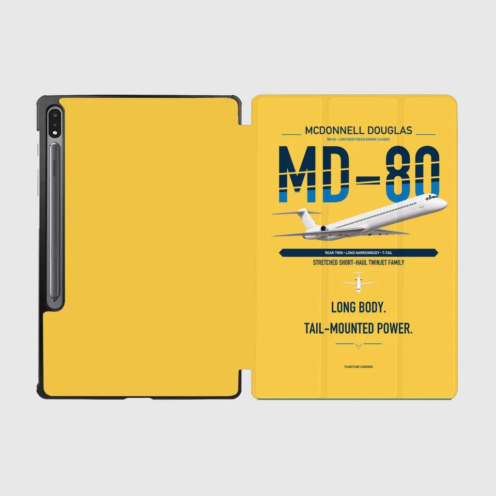 McDonnell Douglas MD-80 design on yellow samsung tablet tablet case