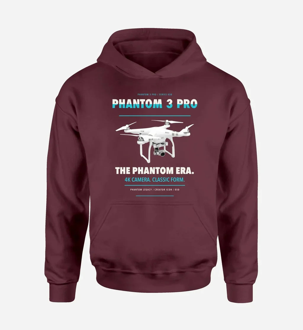 DJI Phantom 3 Professional design on dark red hoodie single side