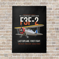 Thumbnail for F3F-2 Last Biplane First Fight vertical canvas print - no frame - black background