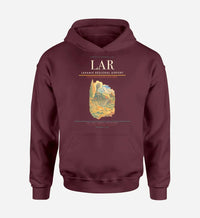 Thumbnail for Laramie Regional Airport (LAR) design on dark red hoodie single-side print