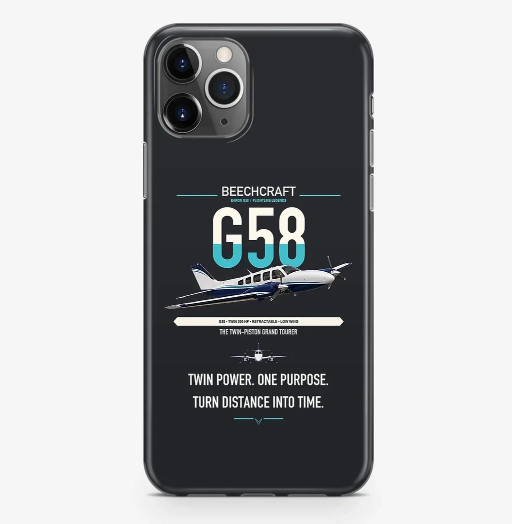 Beechcraft Baron G58 design on black magsafe iphone case, for iPhone Pro Max