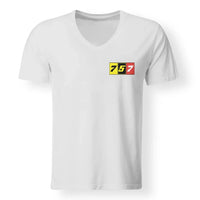 Thumbnail for Flat Colourful 757 Designed V-Neck T-Shirts - view 19