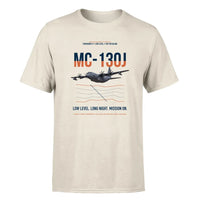 Thumbnail for MC-130J COMMANDO II design on beige double-side t-shirt, single-side print