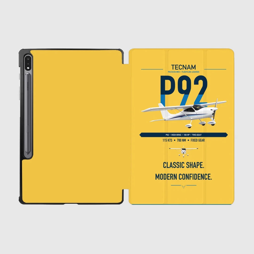 Tecnam P92 Echo MkII design on yellow samsung tablet tablet case