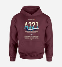 Thumbnail for Airbus A321XLR design on dark red hoodie single side
