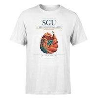 Thumbnail for St. George Regional Airport (SGU) T-Shirt single-side front print in White | st-george-regional-airport-sgu-double-side-t-shirt