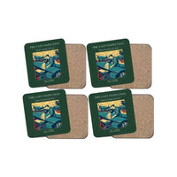 Thumbnail for The Last Inspection - Designed Coasters design on dark green 4-pieces-set