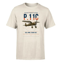 Thumbnail for PZL P.11c design on beige t-shirt, single-side print