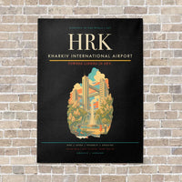 Thumbnail for Kharkiv International Airport HRK vertical canvas print - no frame - black background