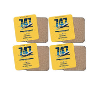 Thumbnail for Boeing 747-400 design on yellow 4 pieces set coaster