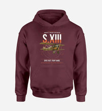 Thumbnail for SPAD S.XIII C.1 design on dark red double-side hoodie, single-side print