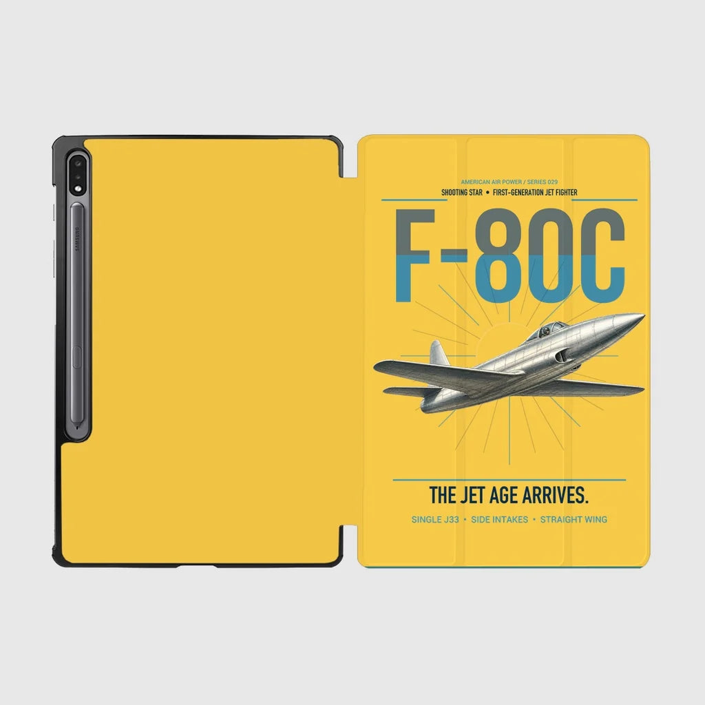 F-80C Shooting Star design on yellow samsung tablet tablet case