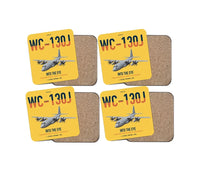 Thumbnail for WC-130J Hurricane Hunter design on yellow 4 pieces set coaster