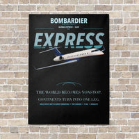 Thumbnail for Bombardier Global Express vertical canvas print - no frame - black background