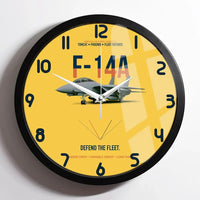 Thumbnail for F-14A Tomcat Defend The Fleet design on yellow framed wall clock