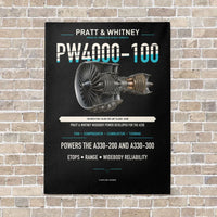 Thumbnail for PW4000-100 vertical canvas print - no frame - black background