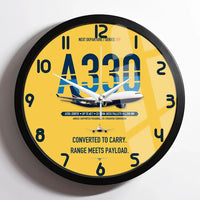 Thumbnail for Airbus A330-200P2F design on yellow framed wall clock