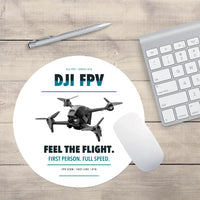 Thumbnail for DJI FPV design on white round mouse pad